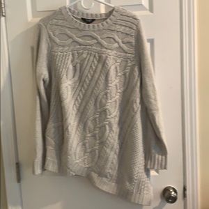 Vera Wang cabled sweater asymmetrical hem XL